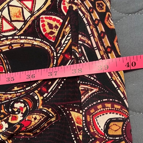 Karin Stevens Paisley Lace Up Neck 3/4 Sleeve Midi Dress Size 16 - Picture 7 of 7